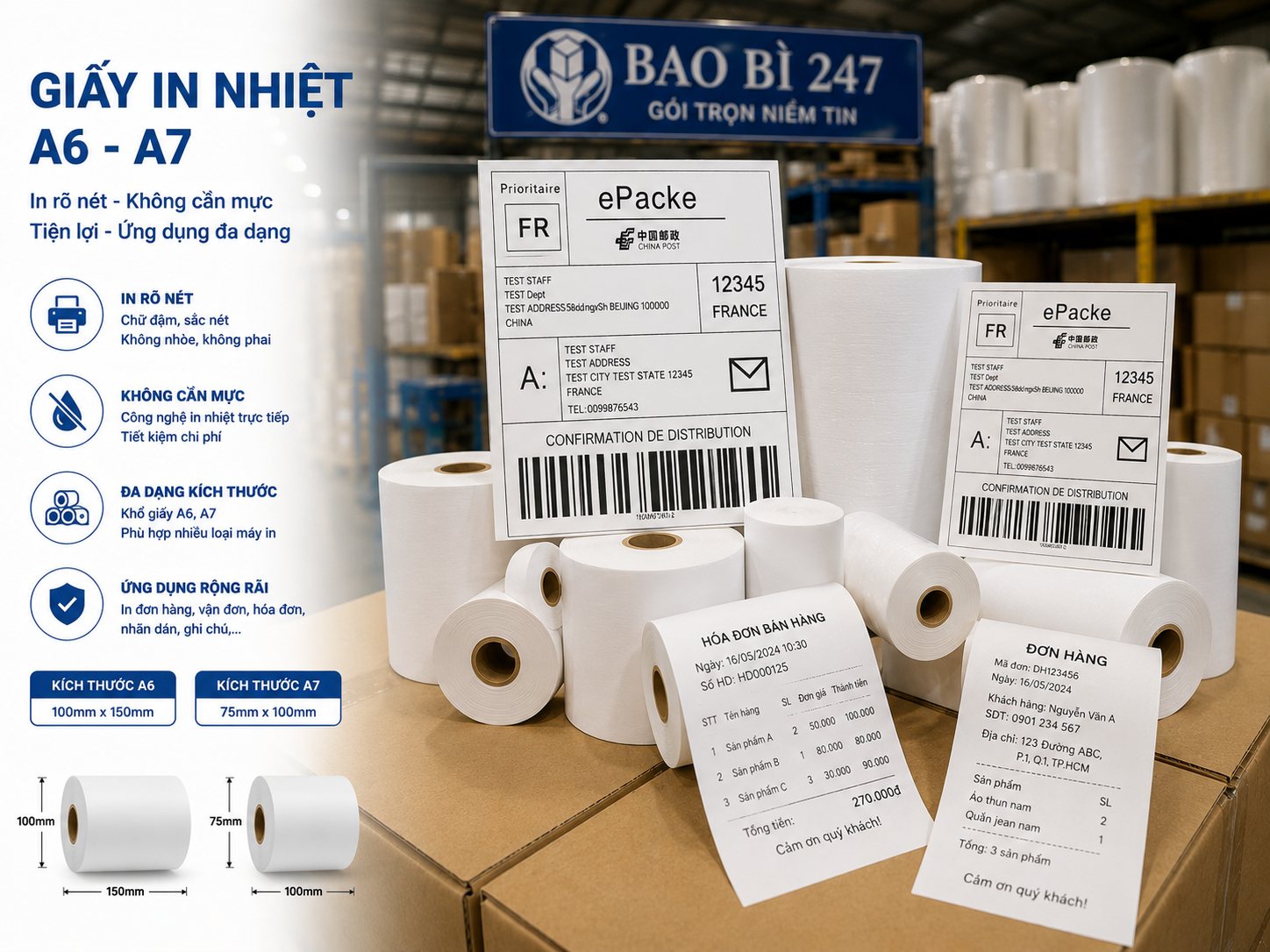 🆕 📃 Giấy In Nhiệt A6-A7 ⭐