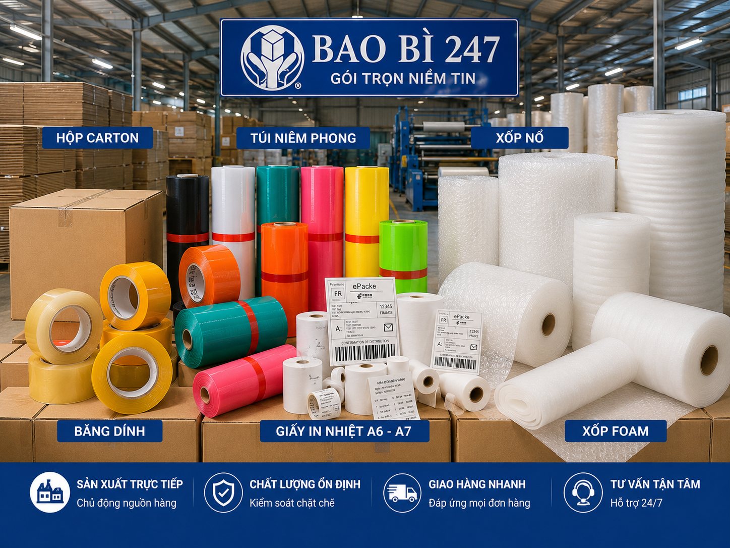 Bao Bì 247 - 6 nhóm sản phẩm