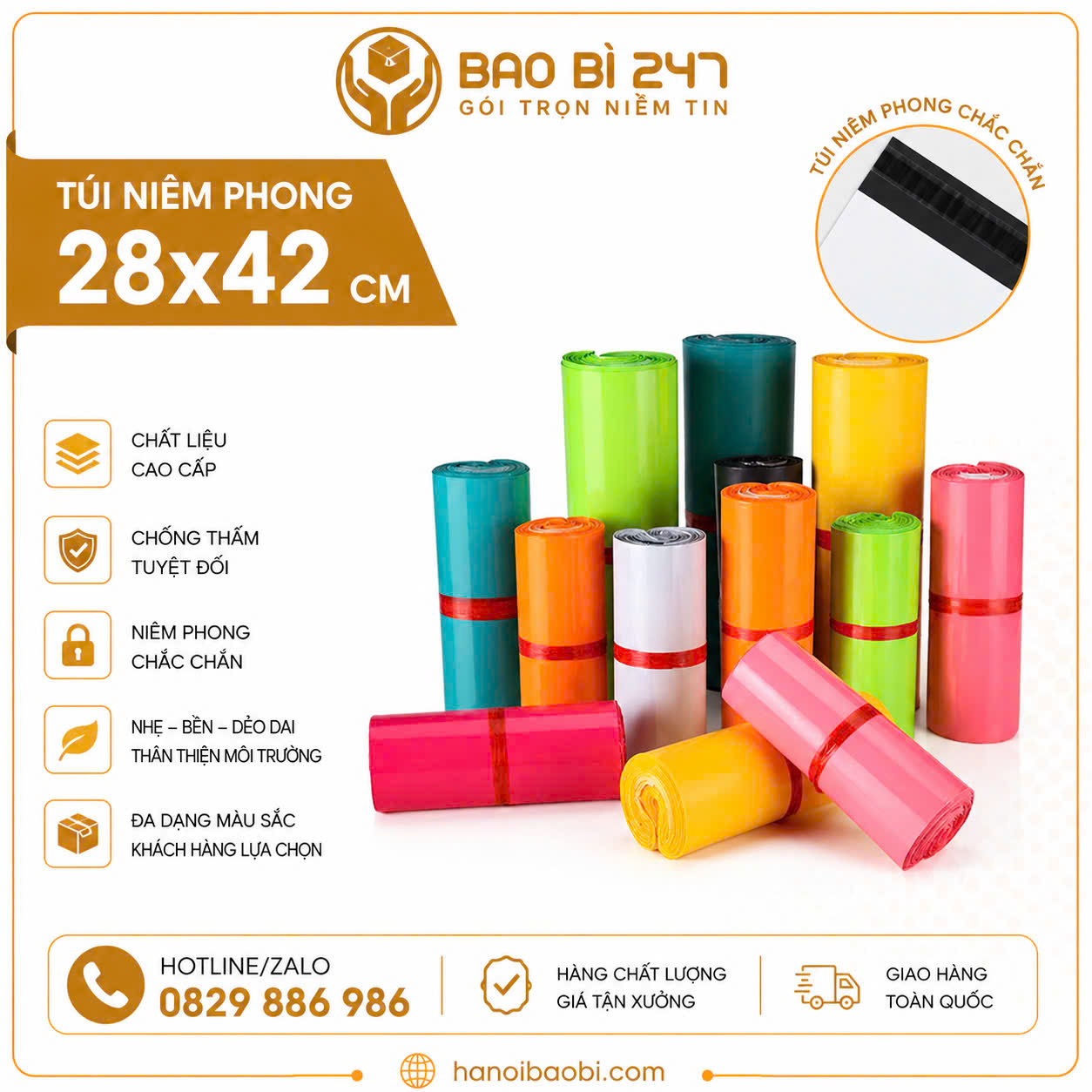 Túi niêm phong 28x42 cm giá 39.000đ/kg Bao Bì 247