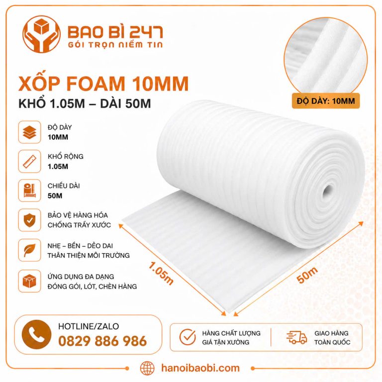 Xốp foam PE 10li Bao Bì 247 giá tận xưởng