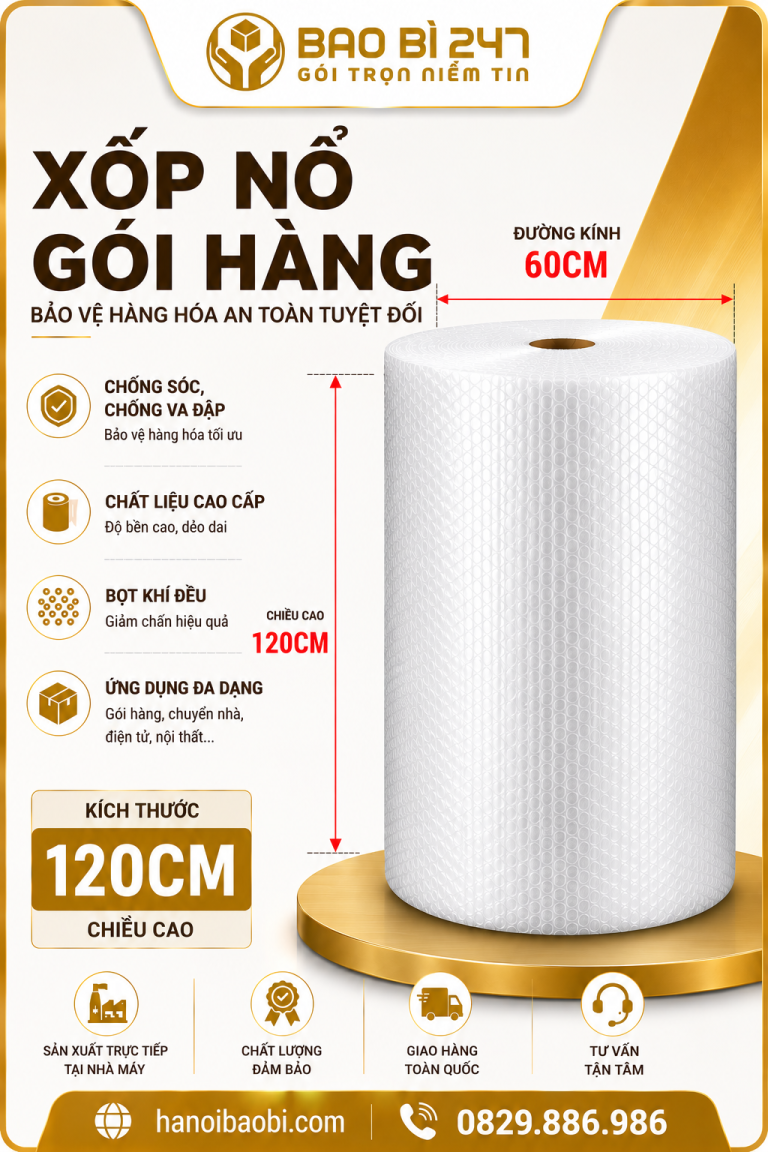 Xốp nổ khổ 1m2 Bao Bì 247 giá tận xưởng