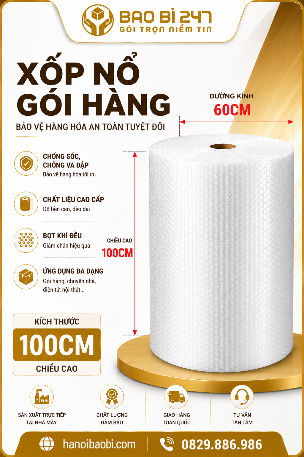 khổ xốp nổ 1m quấn chậu cây cảnh và tán đào cho nhà vườn Nhật Tân, Tứ Liên ở Tây Hồ