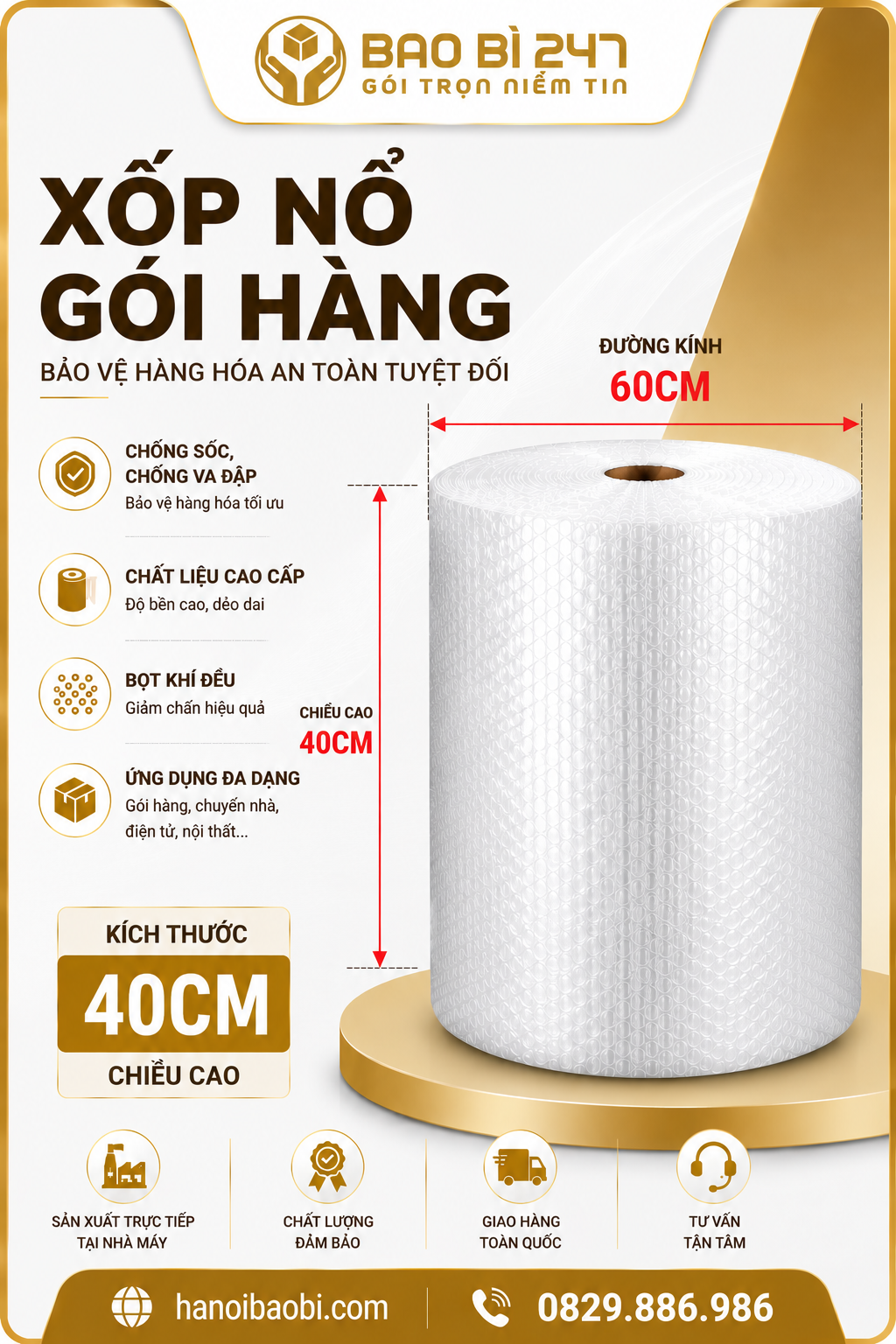 khổ xốp nổ 40cm cắt tấm lót khay linh kiện cho xưởng vệ tinh khu công nghiệp Thăng Long, Đông Anh